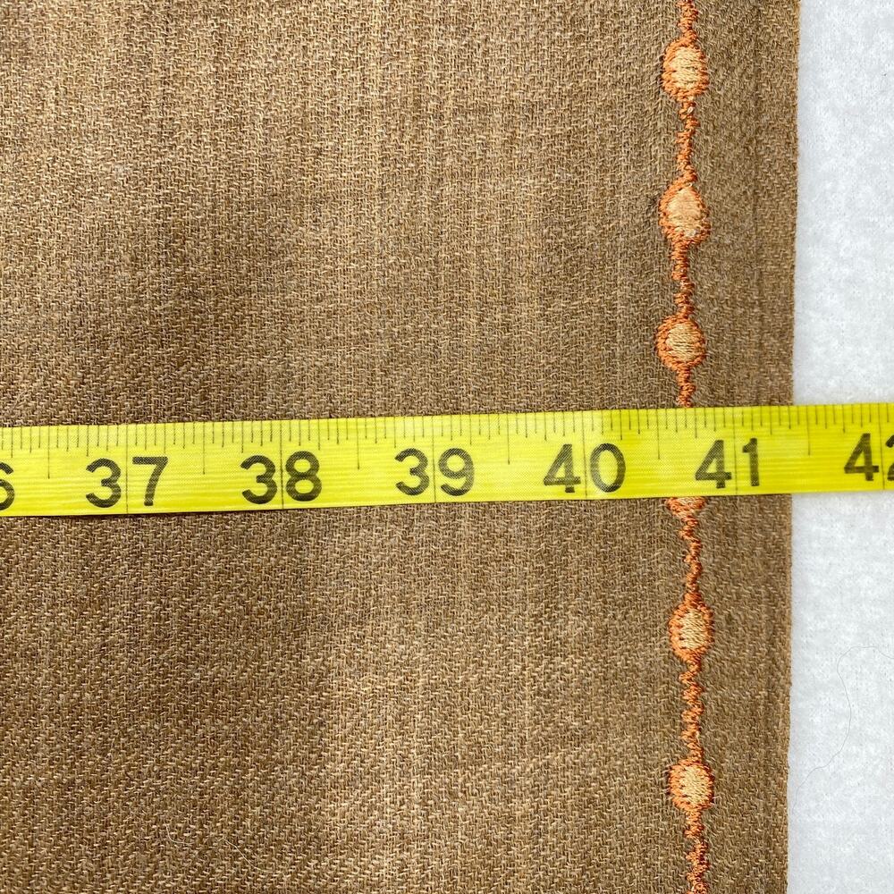 Wool Scarf Shawl Kashmiri Wrap Embroidered Floral Oversized Fringe Camel Brown - Picture 9 of 11